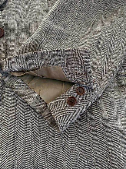 Giacca sartoriale in puro lino herringbone - tg. 60/62