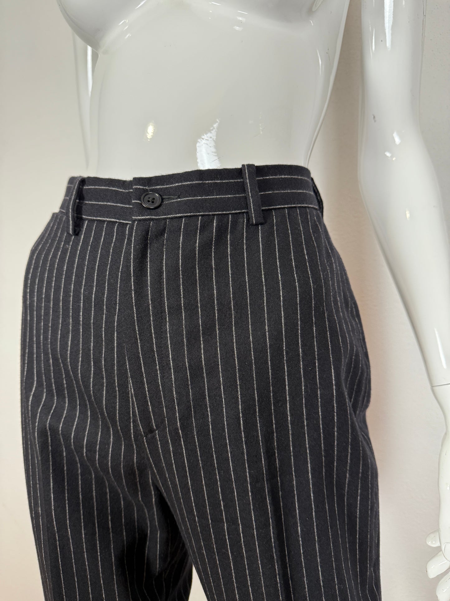 Tailleur Ralph Lauren gessato taglio maschile in lana e cashmere - tg. 40