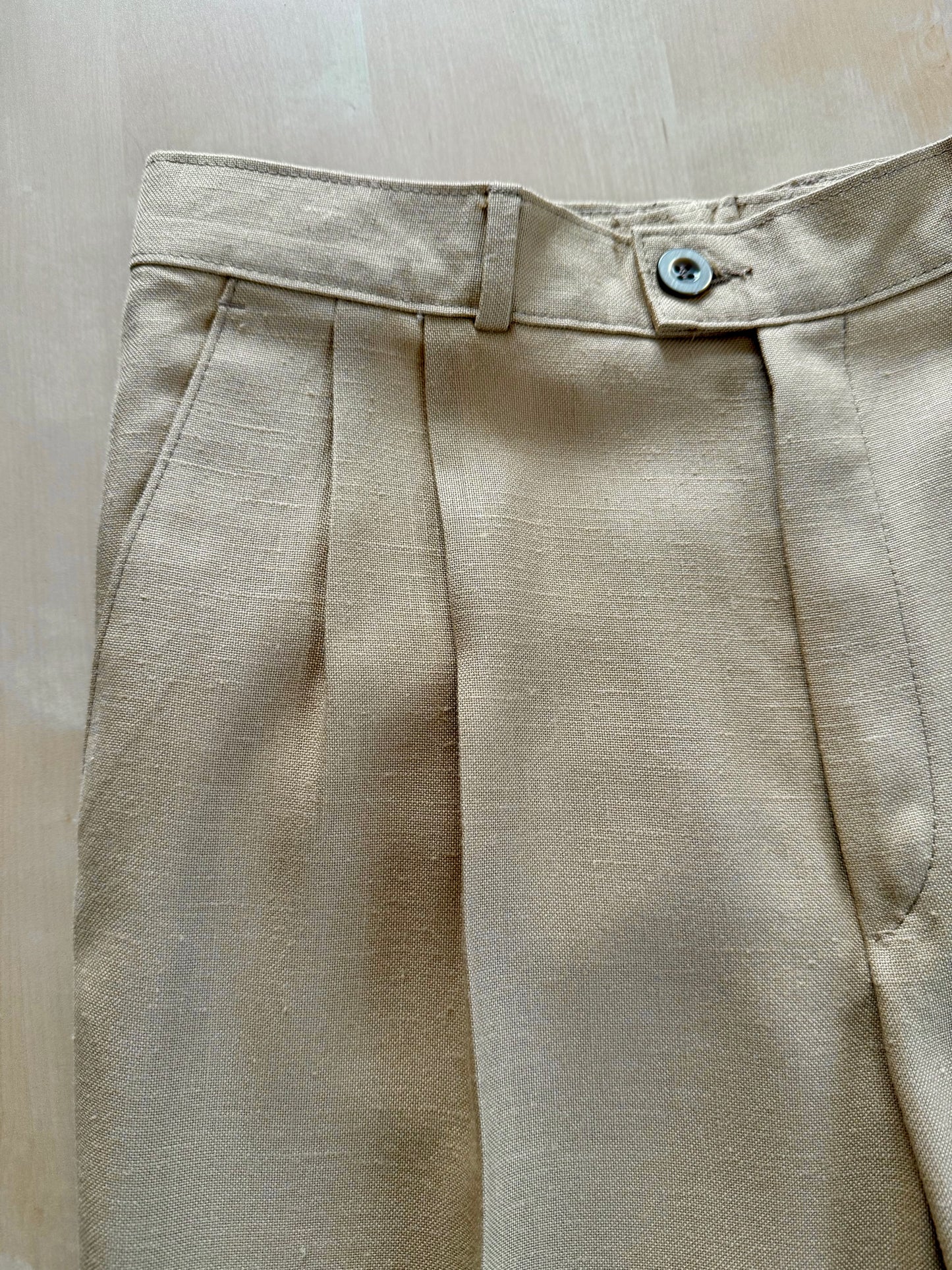 Completo doppiopetto estivo anni ‘70 in misto lino beige - tg. 44/46