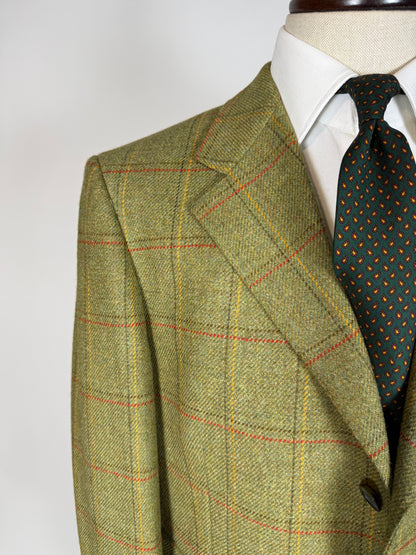 Giacca De Paz tweed verde cachi finestrato - tg. 52