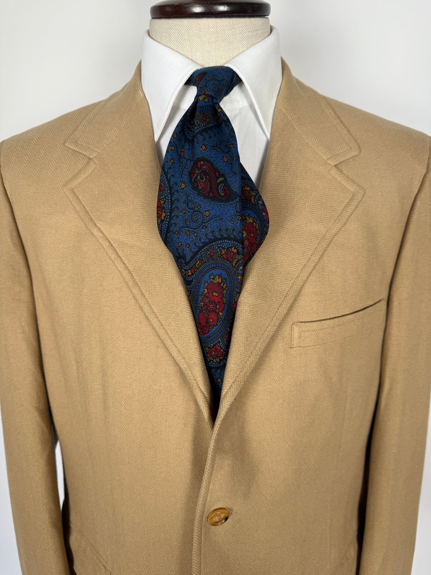 Giacca americana anni ‘60/‘70 in puro cashmere spinato - tg. 52