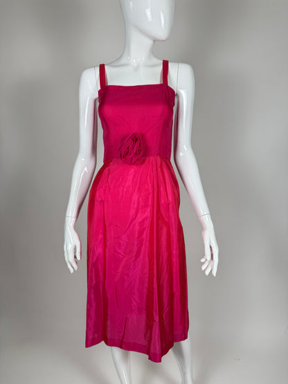 Abito sartoriale anni '80 in chiffon di seta - tg. 38 XS/S