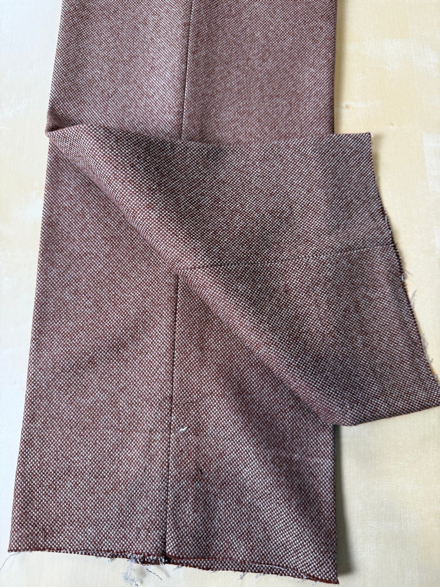 Pantalone sartoriale anni ‘70 in lana pesante rosso ruggine - tg. 44/46