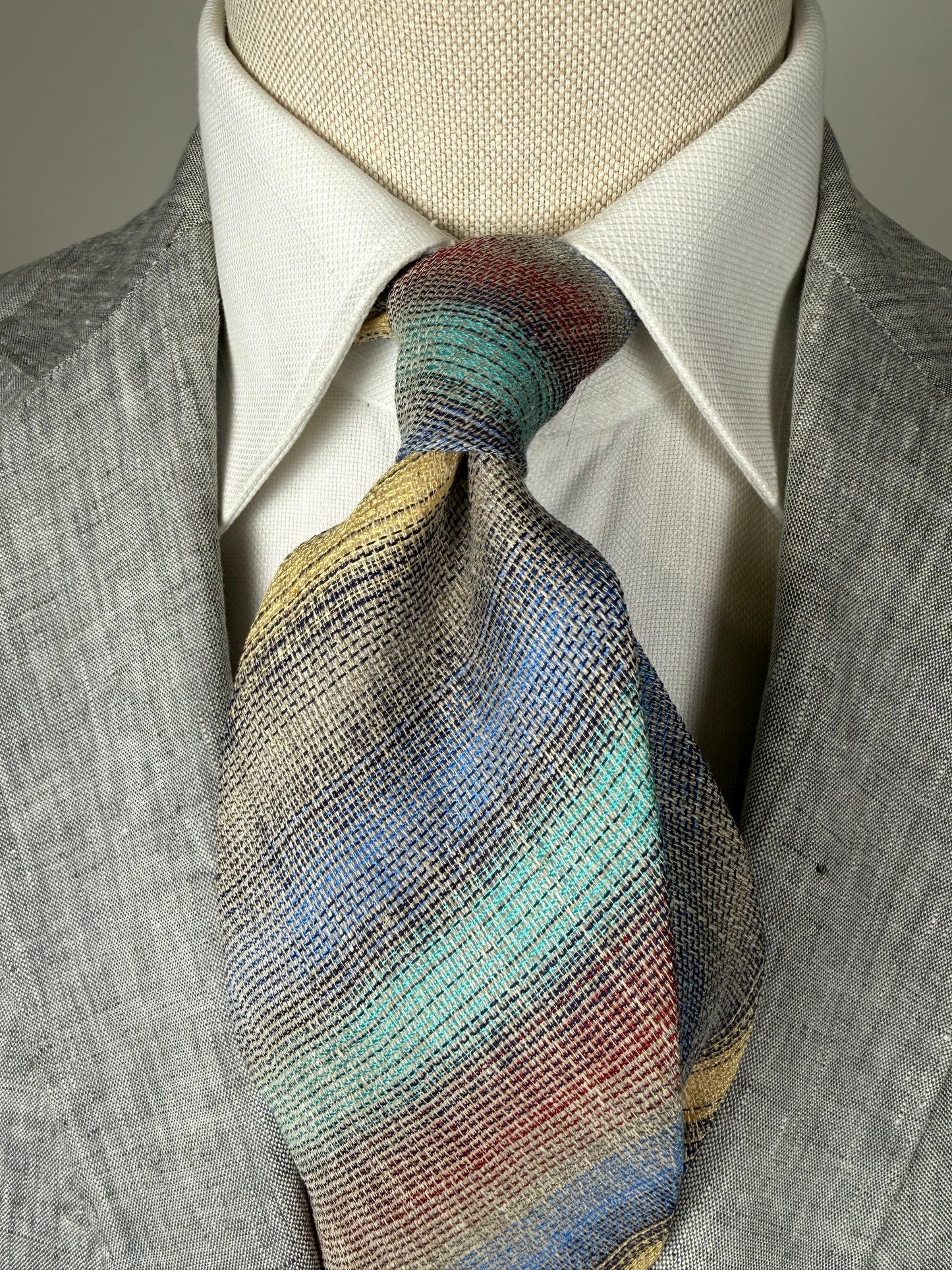 Cravatta Missoni lino e seta righe sfumate
