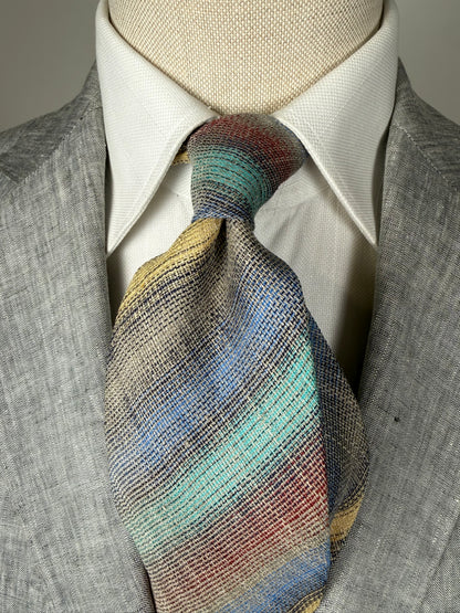 Cravatta Missoni lino e seta righe sfumate