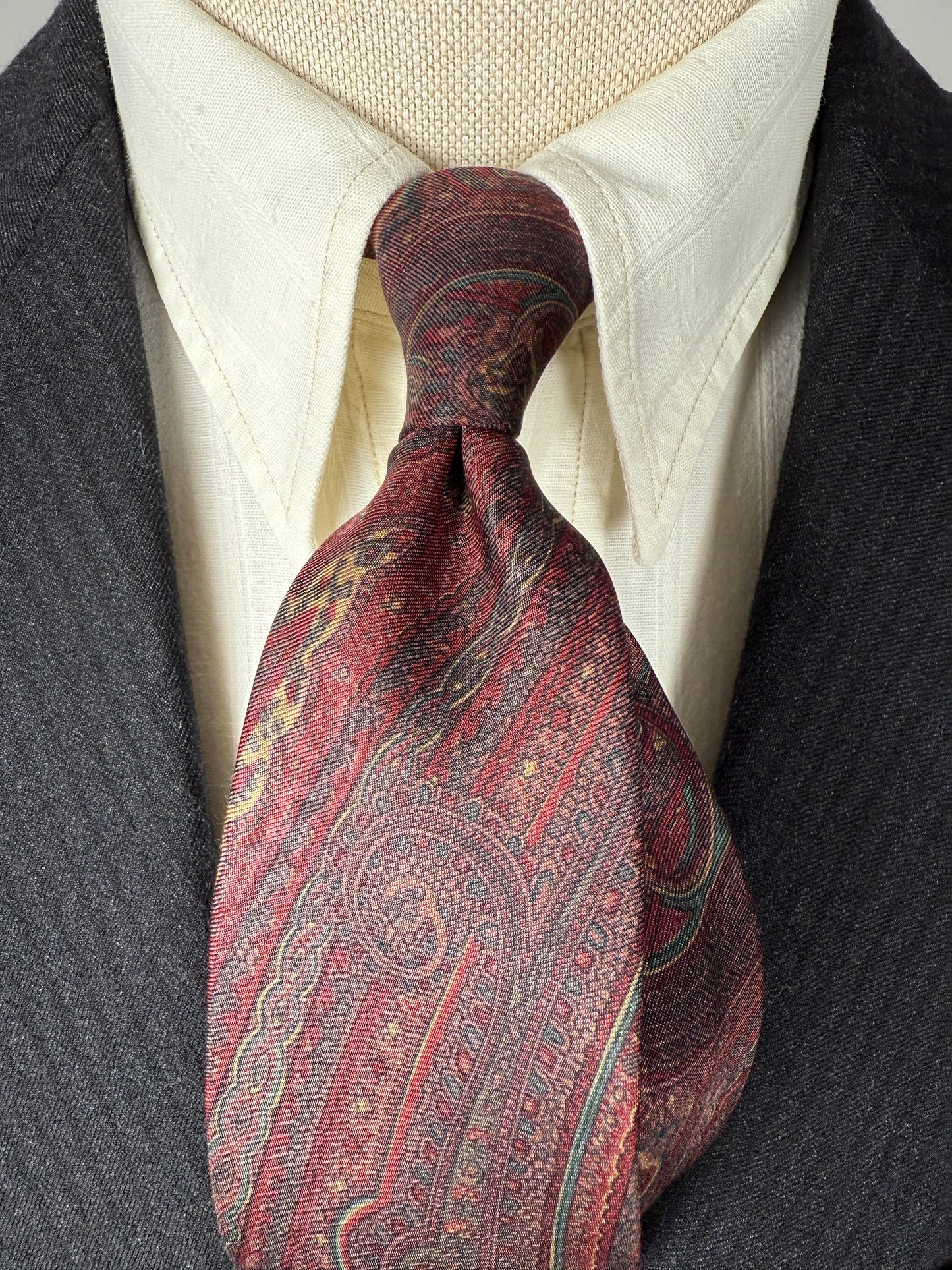 Cravatta vintage paisley bordeaux