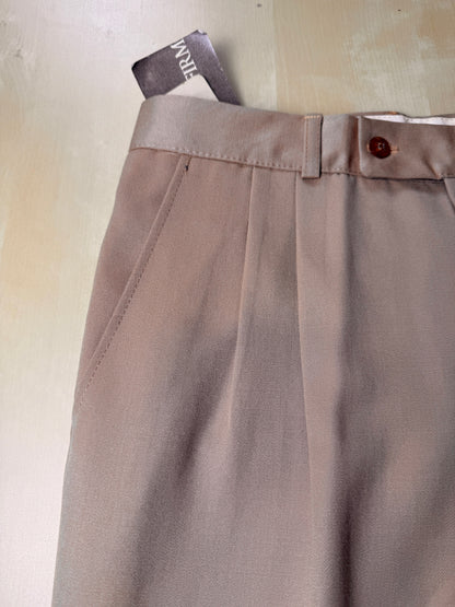 Pantaloni anni ‘70 in twill pettinato beige - tg. 46/48