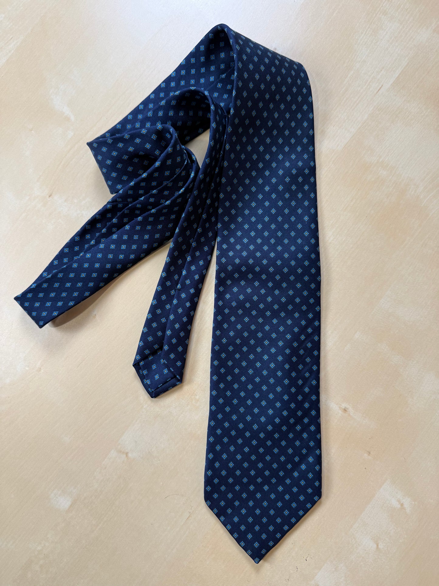 Cravatta Marinella navy micro fantasia