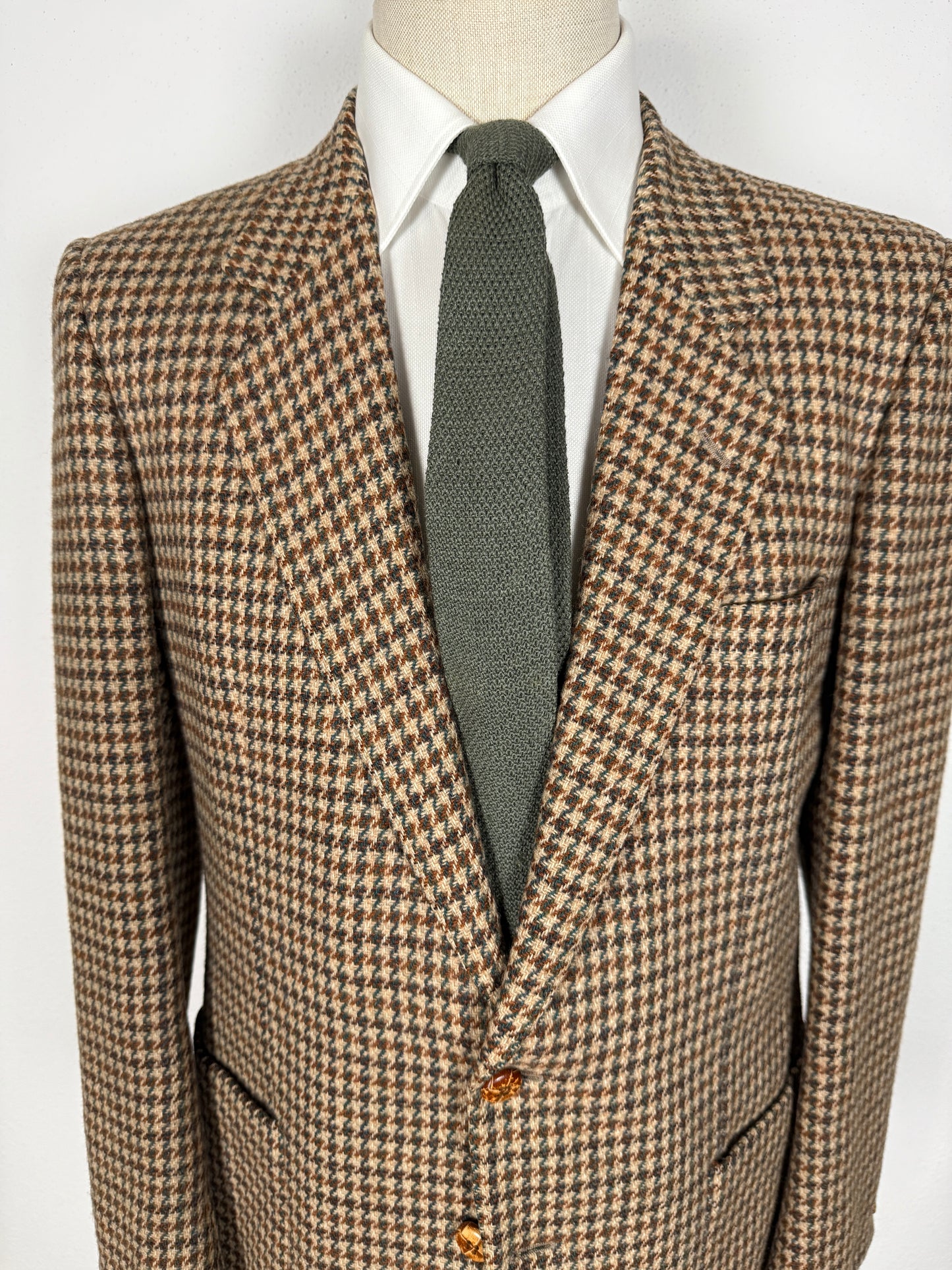 Giacca Yves Saint Laurent anni ‘70 in tweed pied-de-poule - tg. 48