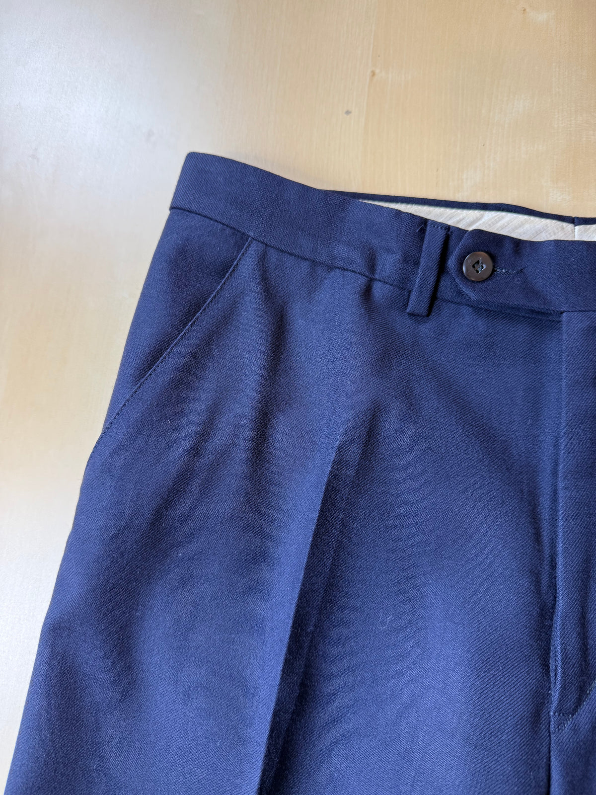 Completo doppiopetto anni '70 flanella blu - tg. 46