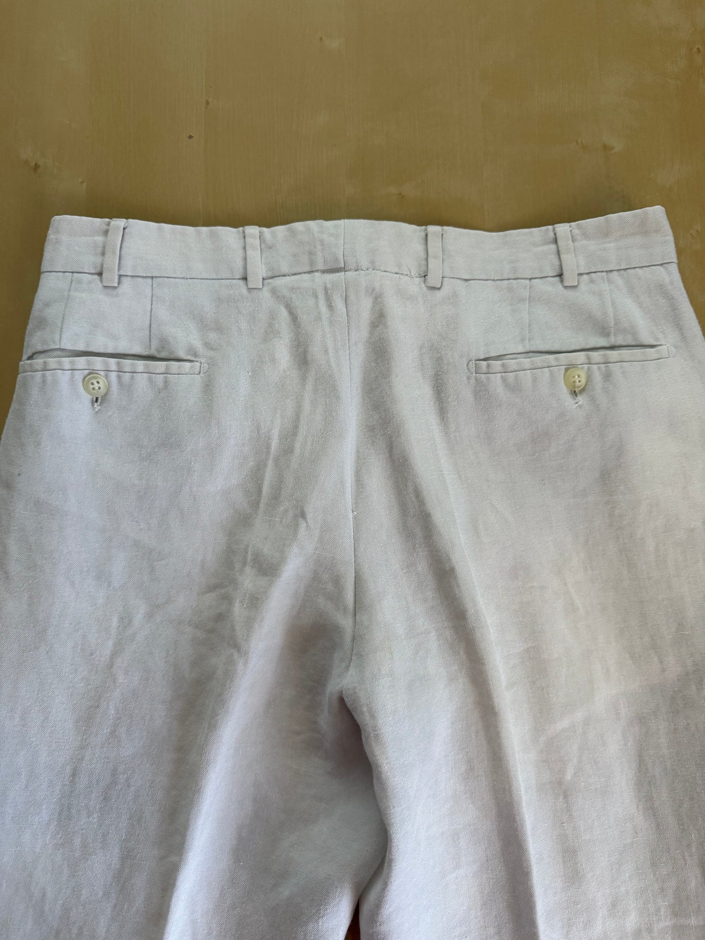 Pantaloni Incotex bianchi 100% lino - tg. 50