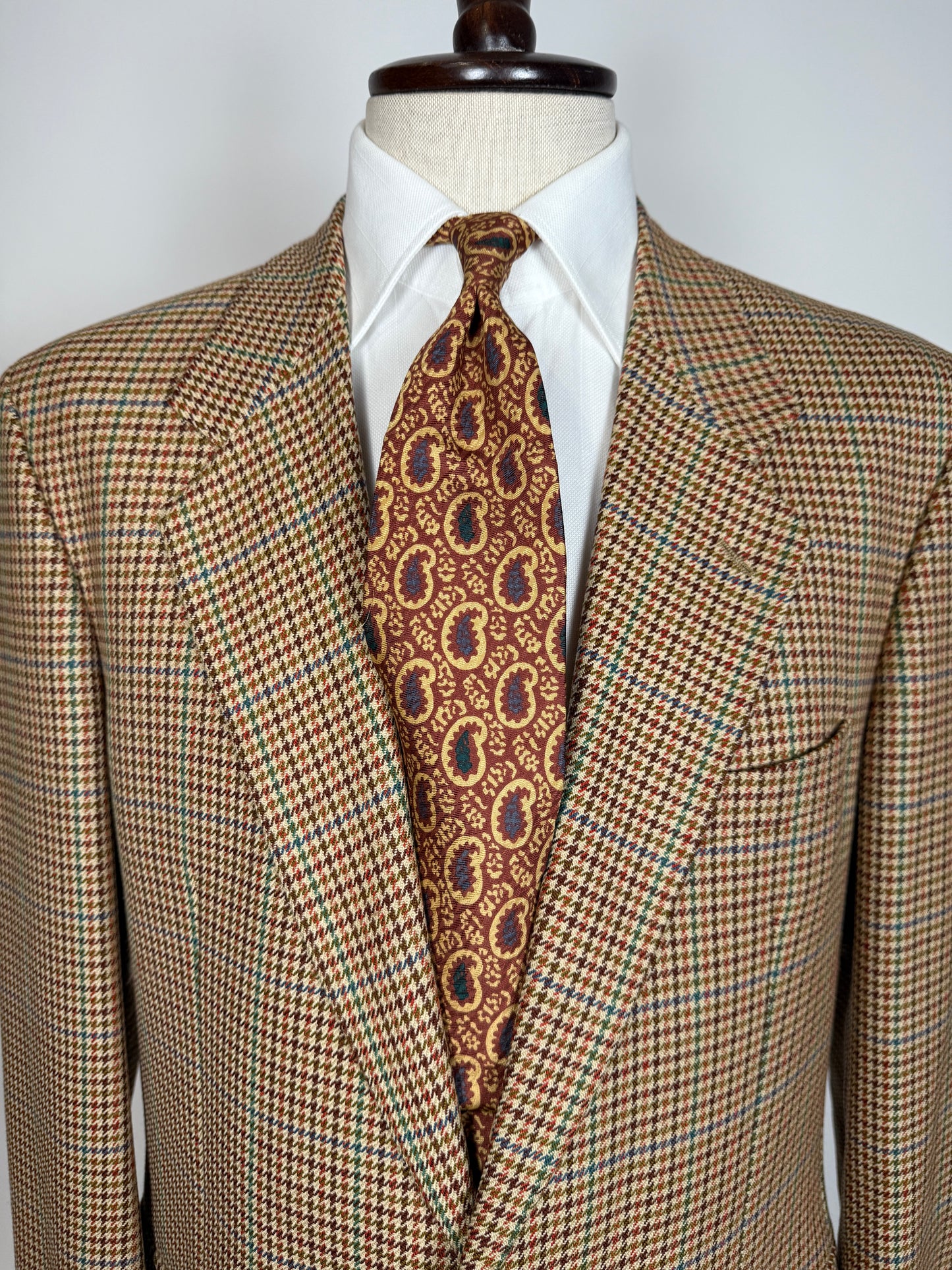 Giacca anni ‘80 pied-de-poule multicolore lana e cashmere - tg. 50/52