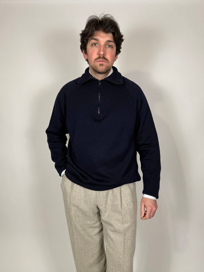 Maglione zip 3/4 CP Company in pura lana - XL