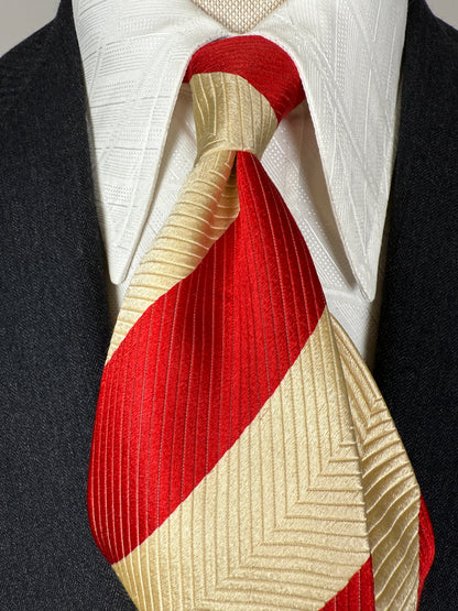 Cravatta regimental panna e rosso