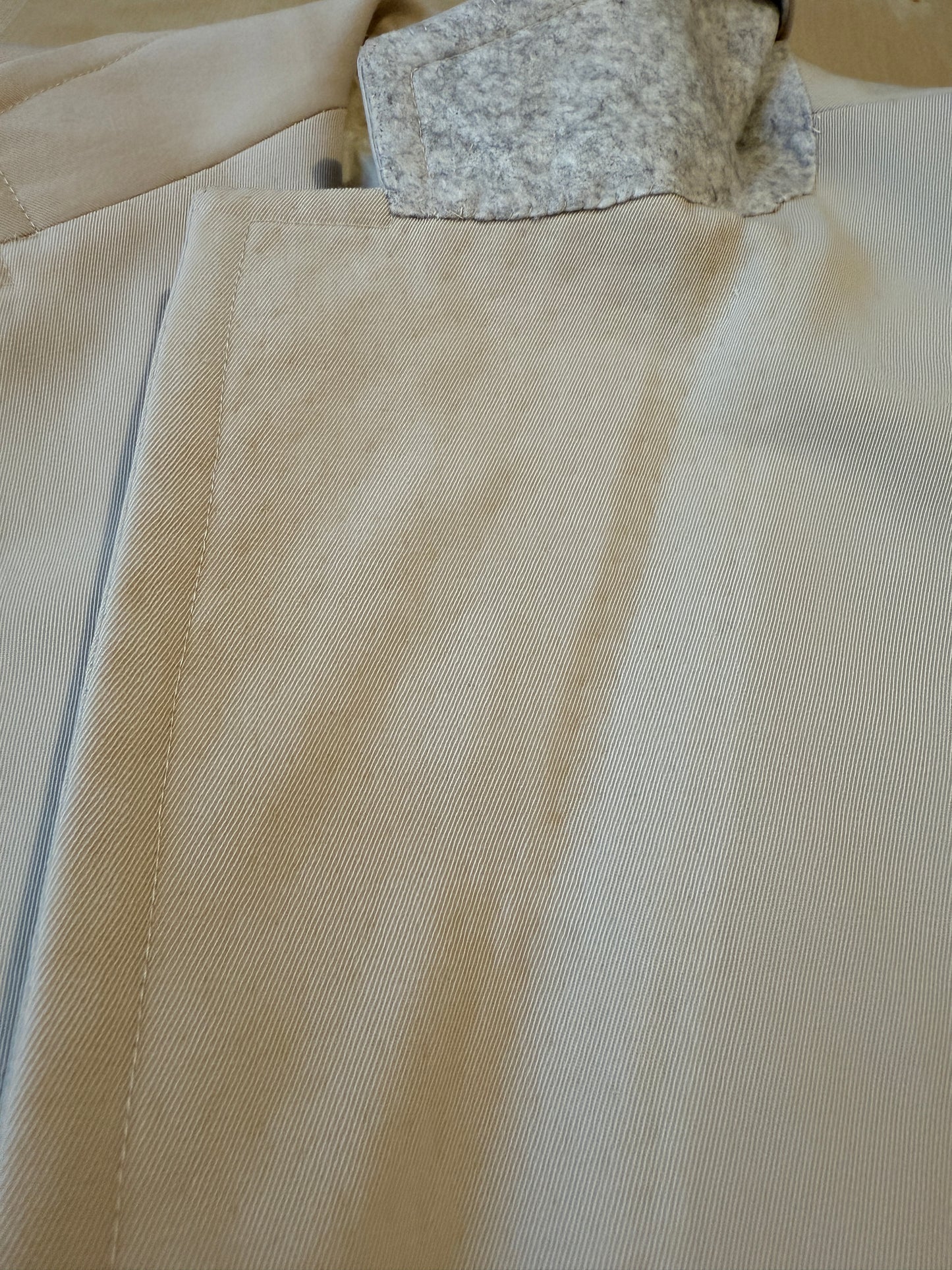 Completo sartoriale anni '70 a zampa in twill color panna - tg. 44/46