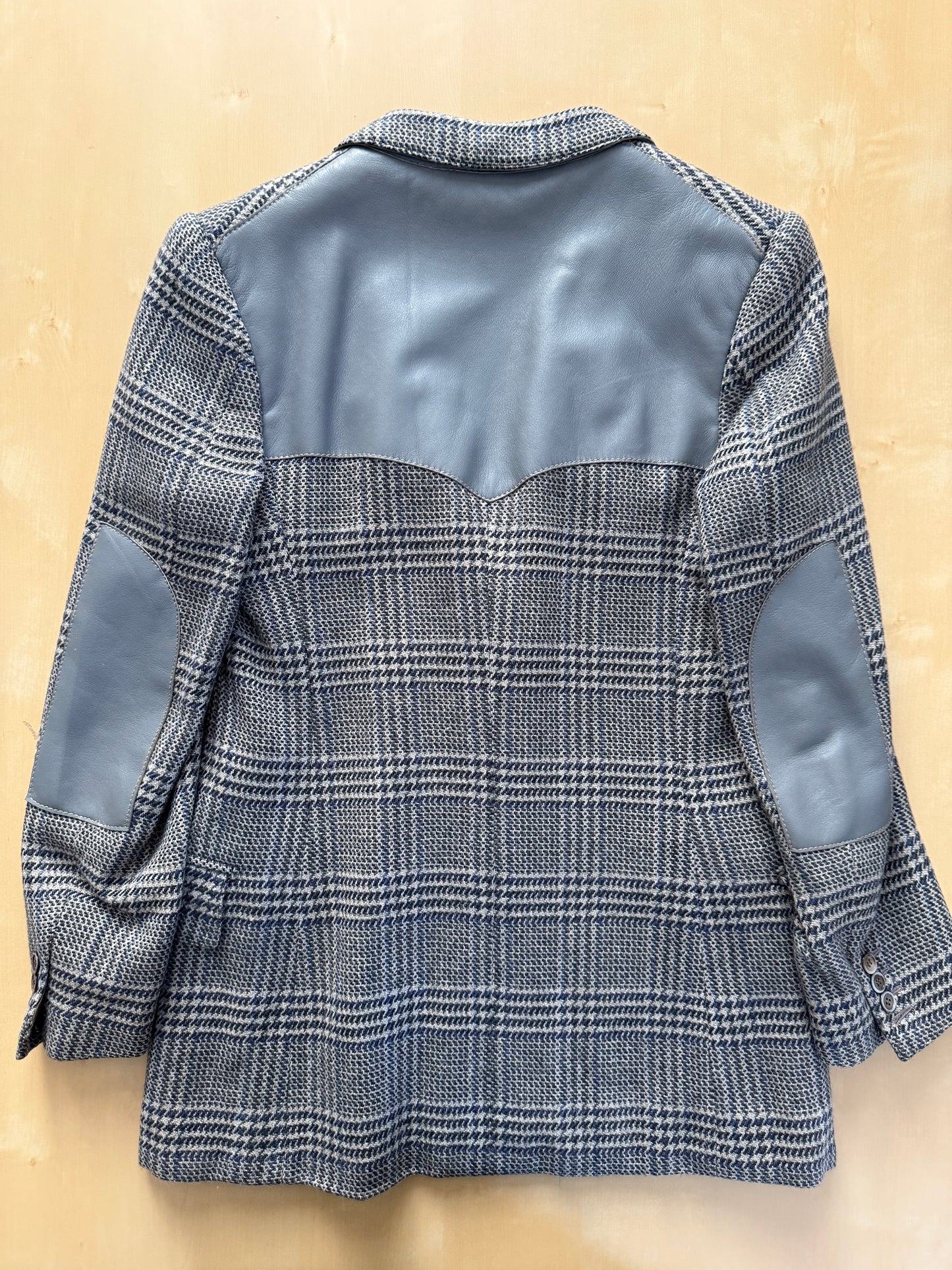 Giacca sportiva sartoriale anni ‘60 puro cashmere inserti in pelle - tg. 42