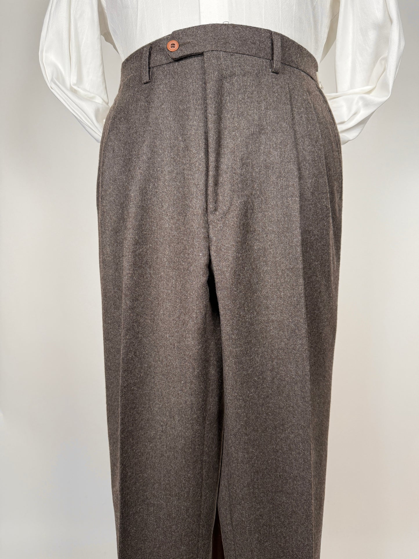 Pantaloni anni ‘80 in flanella marrone - tg. 50