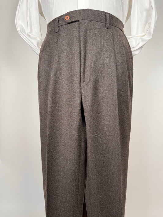 Pantaloni anni ‘80 in flanella marrone - tg. 50