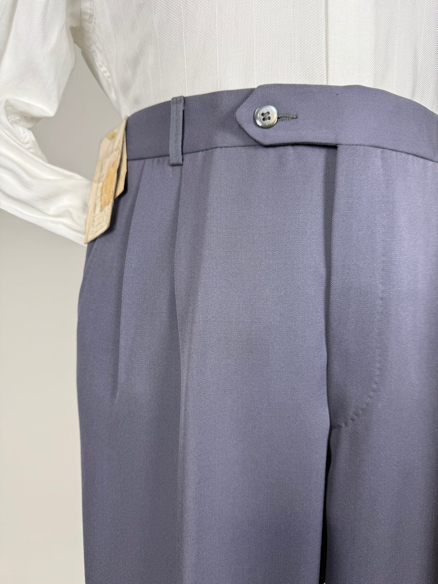Pantaloni anni ‘70 twill di lana carta da zucchero (NOS) - tg. 46