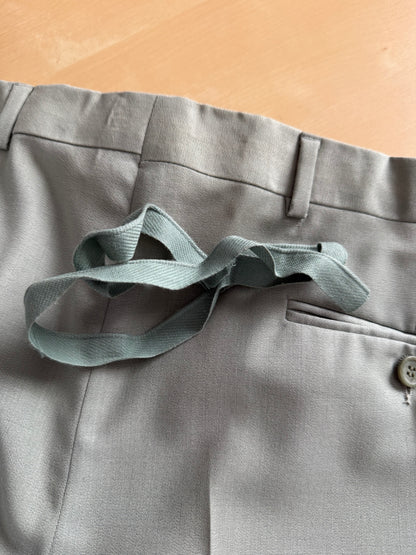 Pantaloni anni ‘80 fresco lana verde acqua - tg. 50/52