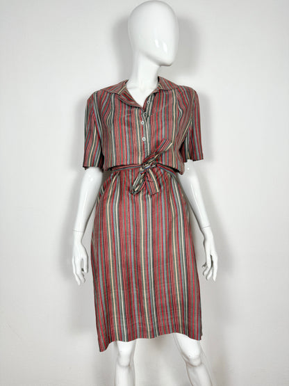 Abito chemisier in seta Saint Laurent Rive Gauche anni ‘70/‘80 - tg. M/L