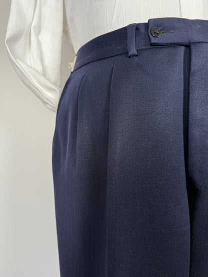 Pantaloni anni ‘70 in twill pettinato blu navy - tg. 50/52