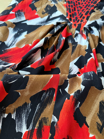 Abito anni ‘80 in pura seta animalier/astratto - tg. 42/44