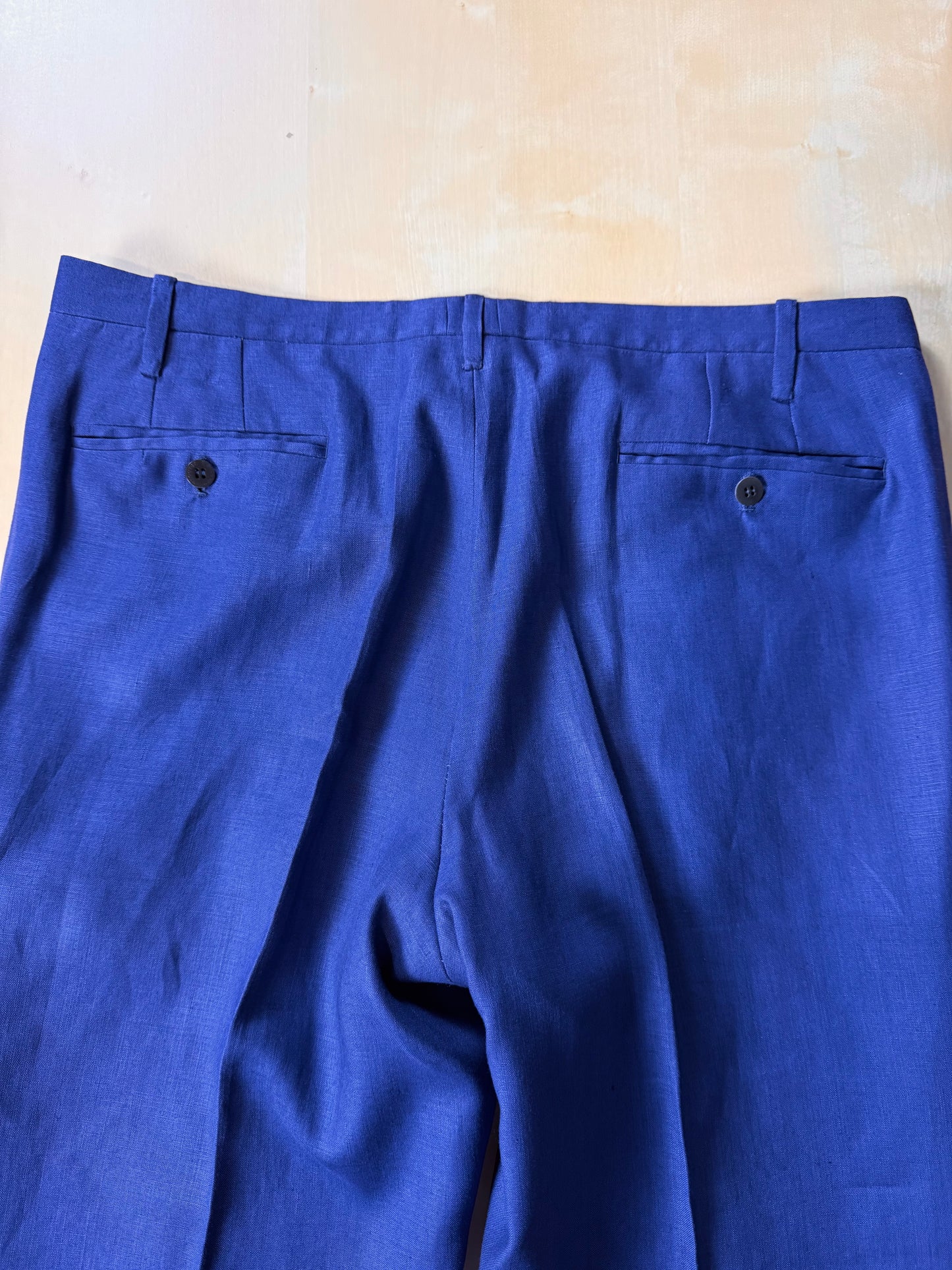 Completo sartoriale F. Di Marco lino irlandese blu (doppio pantalone) - tg. 52 corta