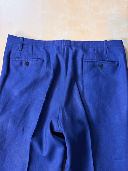 Completo sartoriale F. Di Marco lino irlandese blu (doppio pantalone) - tg. 52 corta