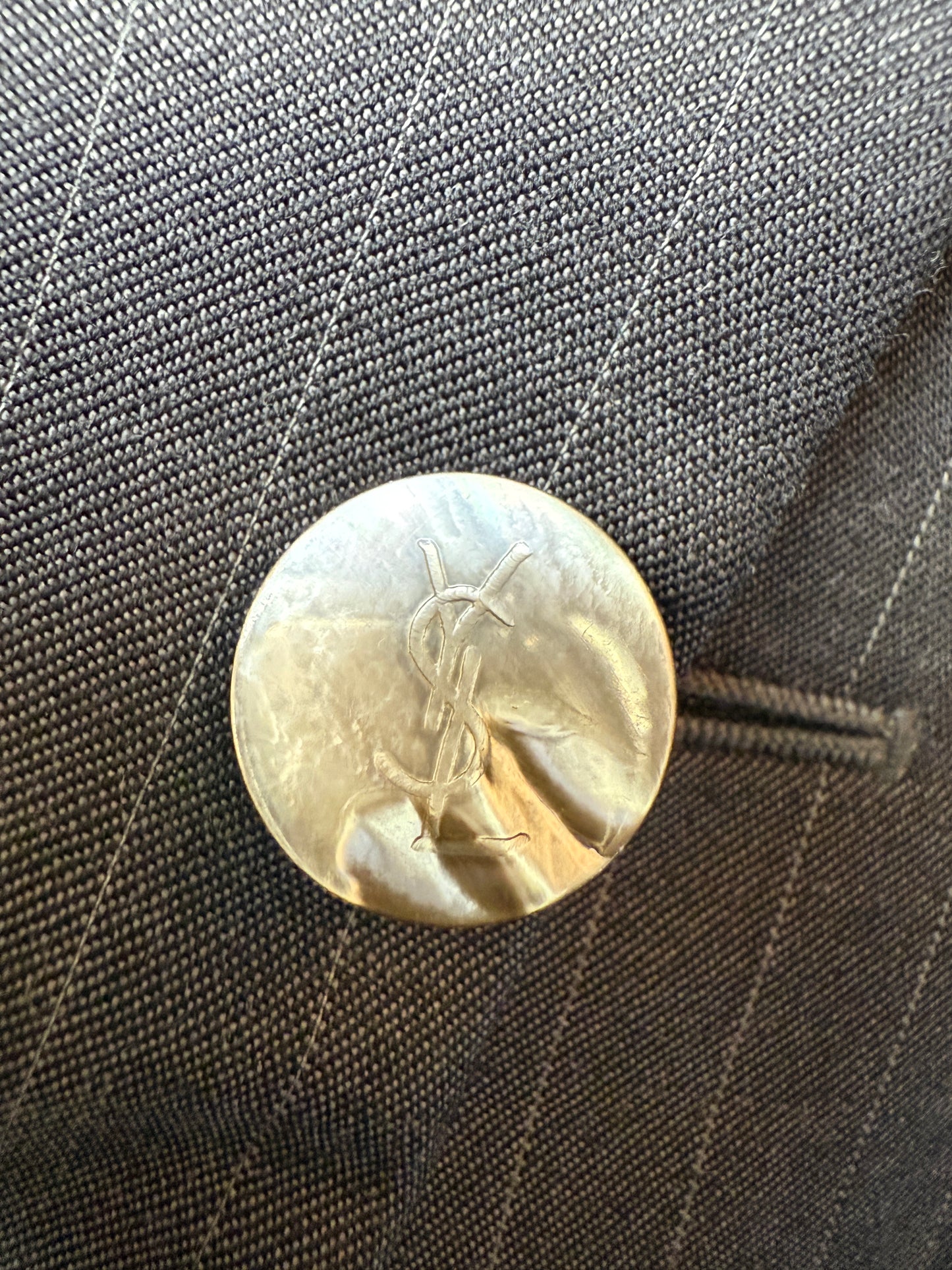 Completo Yves Saint Laurent anni ‘90 grigio gessato - tg. 54/56