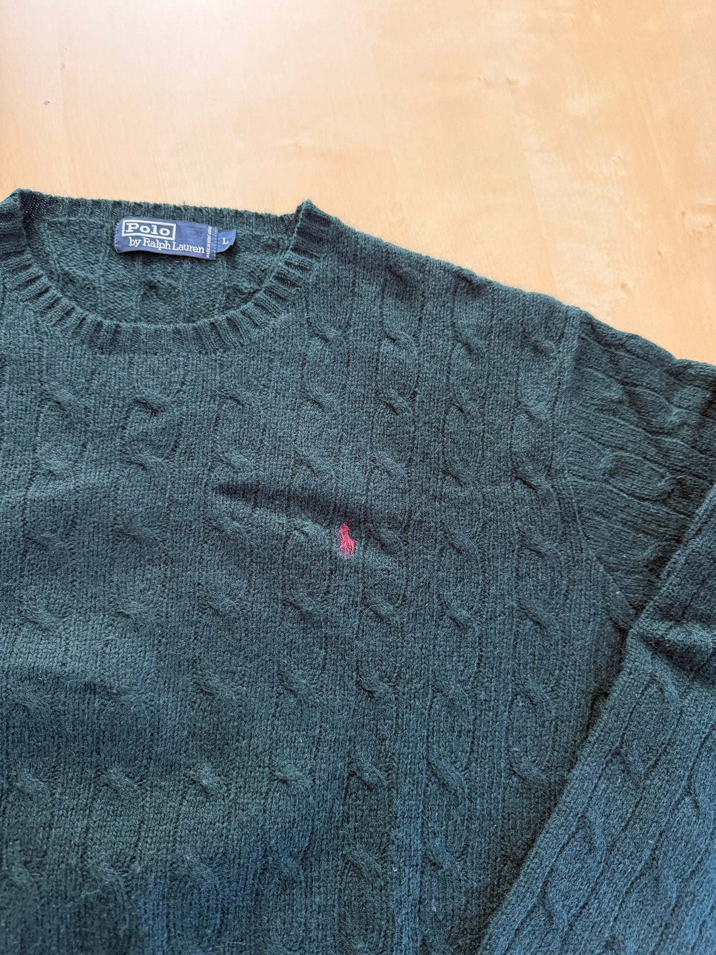 Maglione Polo Ralph Lauren in pura lana a trecce - L