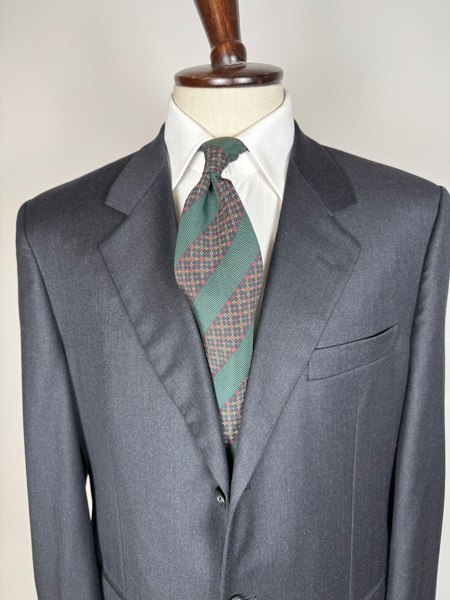 Completo Corneliani anni ‘90 flanella antracite - tg. 50/52