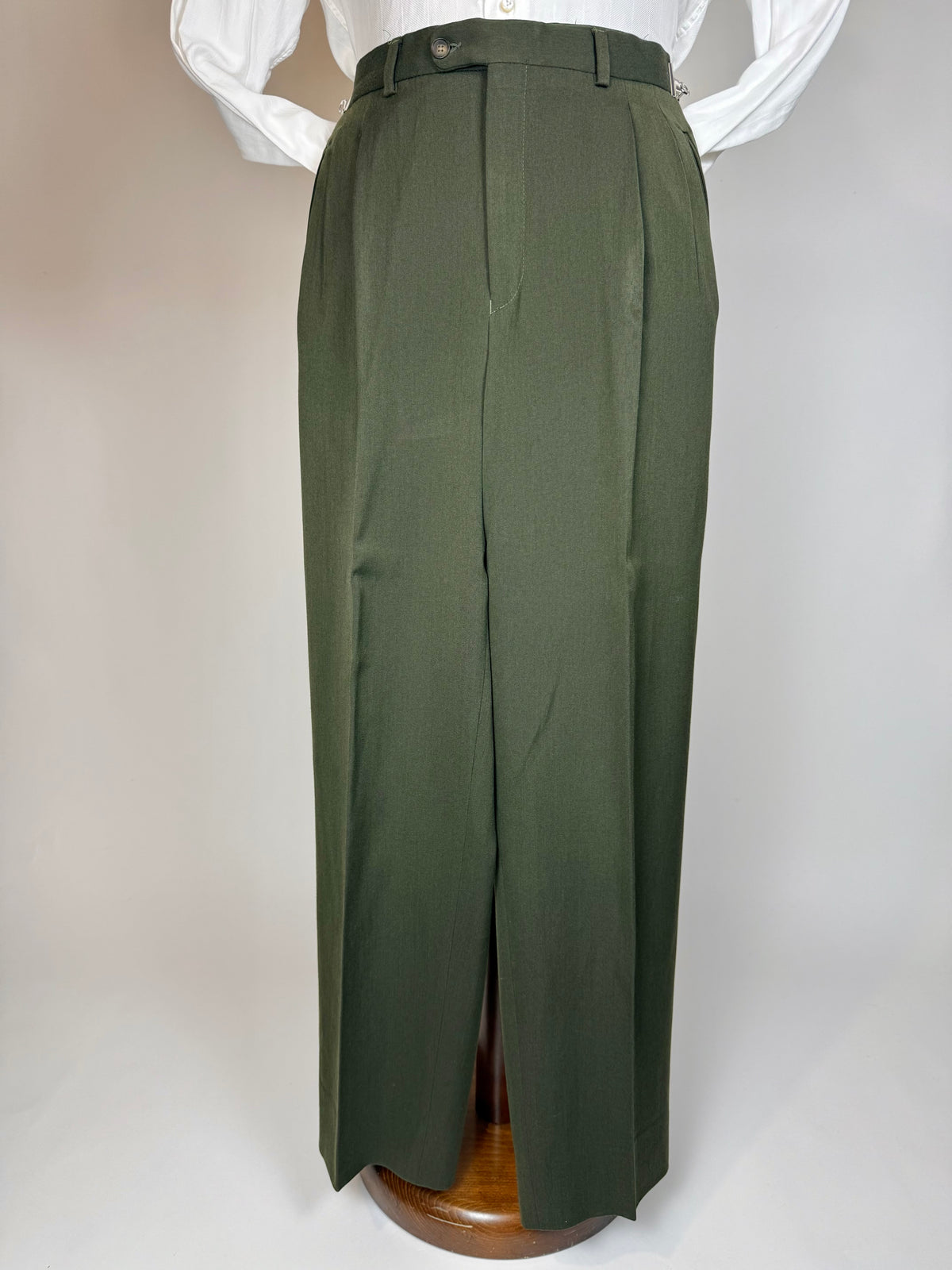 Completo anni '80 misto lana verde - tg. 48 drop alto