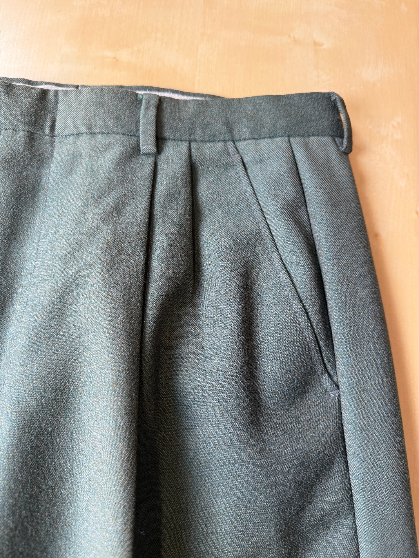 Pantaloni anni ‘80 in flanella verde - tg. 46/48