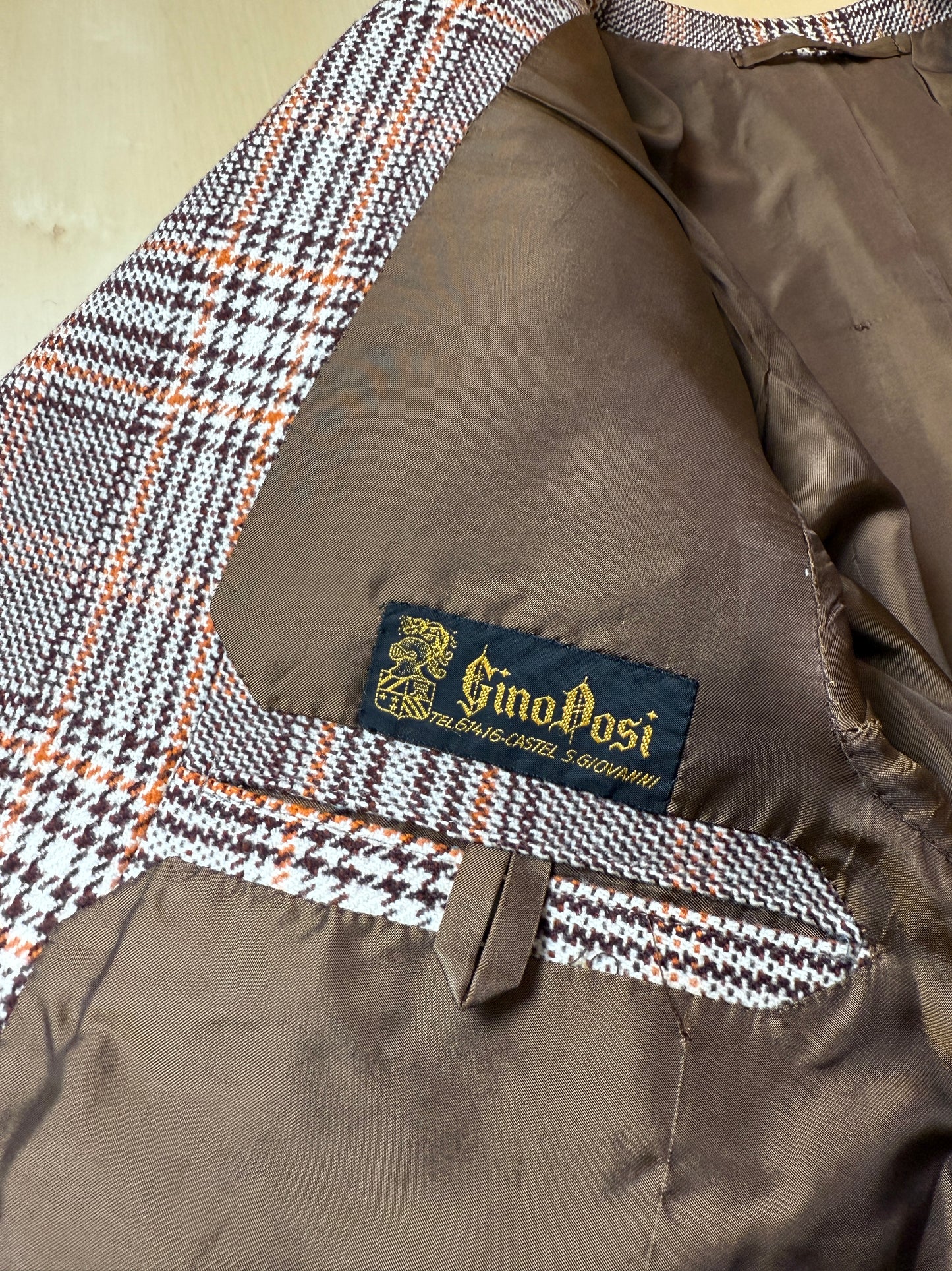 Giacca sartoriale anni ‘70 tweed principe di Galles - tg. 48 corta