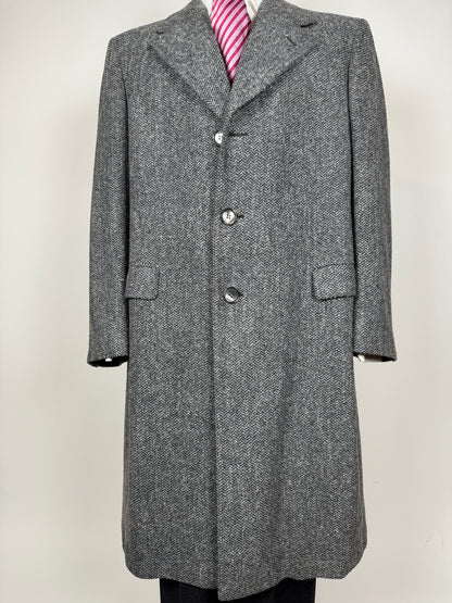 Cappotto anni ‘60/‘70 tweed spigato/chevron - tg. 52-54