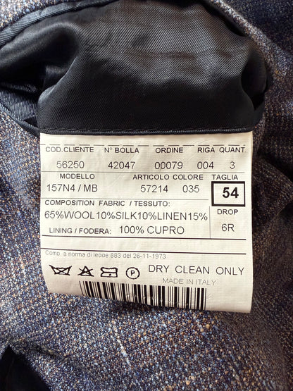 Giacca estiva in hopsack lana seta lino e cotone lilla - tg. 54