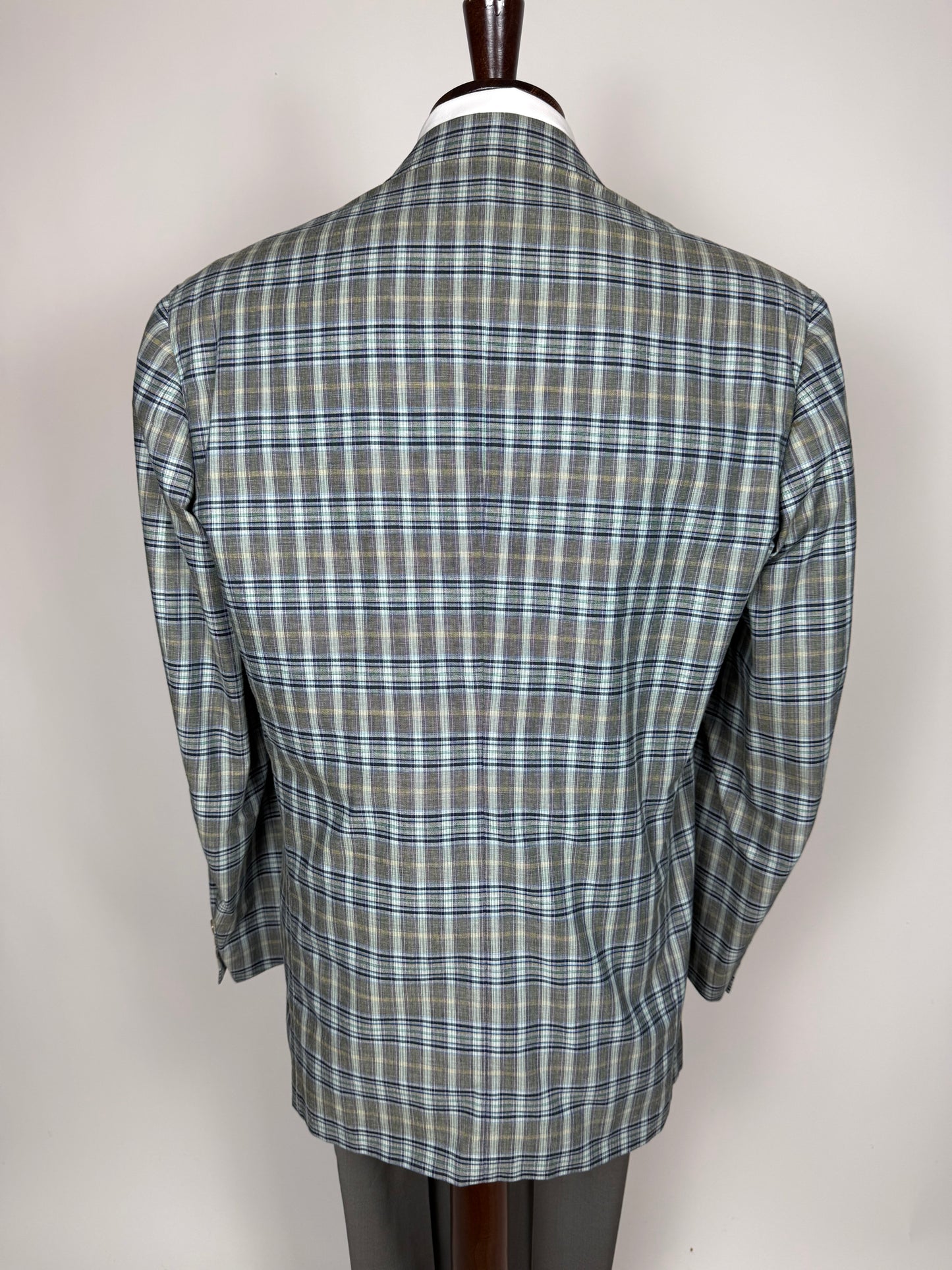 Giacca estiva Corneliani anni '80 in cotone a quadri - tg. 50