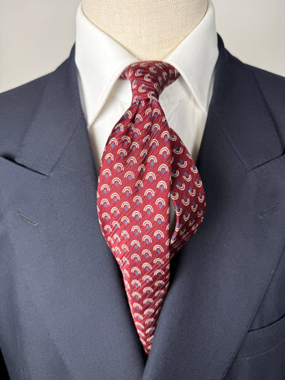 Cravatta bordeaux jacquard micro fantasia