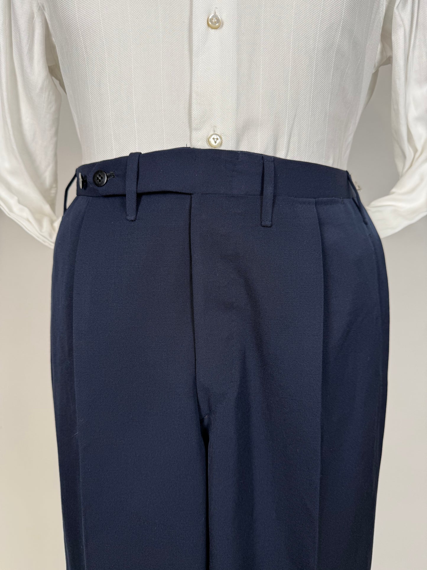 Pantaloni sartoriali anni ‘70 twill pettinato blu - tg. 50