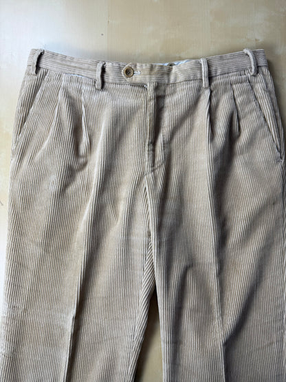 Pantaloni De Paz velluto a coste beige chiaro - tg. 50