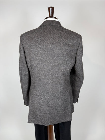 Giacca Corneliani anni '70/'80 tweed marrone tabacco - tg. 46/48