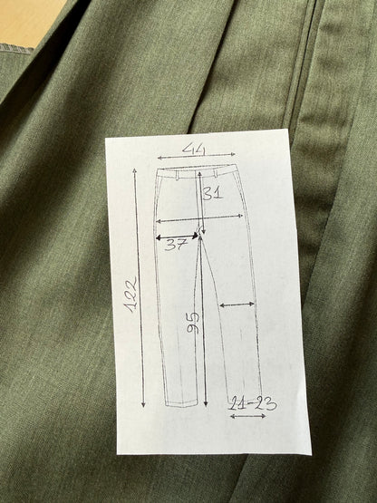 Pantaloni fresco lana verde scuro anni '80 (NOS) - tg. 50