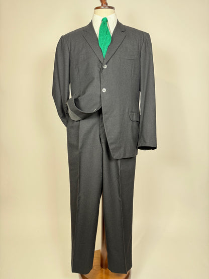 Completo sartoriale anni ‘60 flanella antracite micro spigato - tg. 54