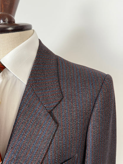 Completo sartoriale anni ‘70 rosso e blu sale-pepe - tg. 50