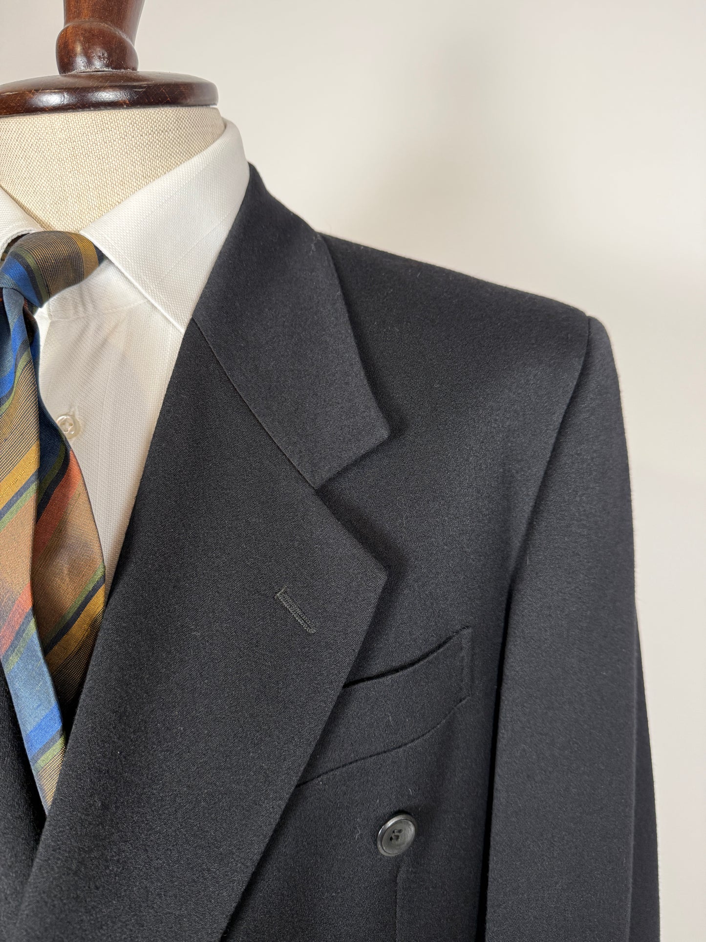 Giacca Pal Zileri doppiopetto anni ‘80 flanella blu - tg. 48