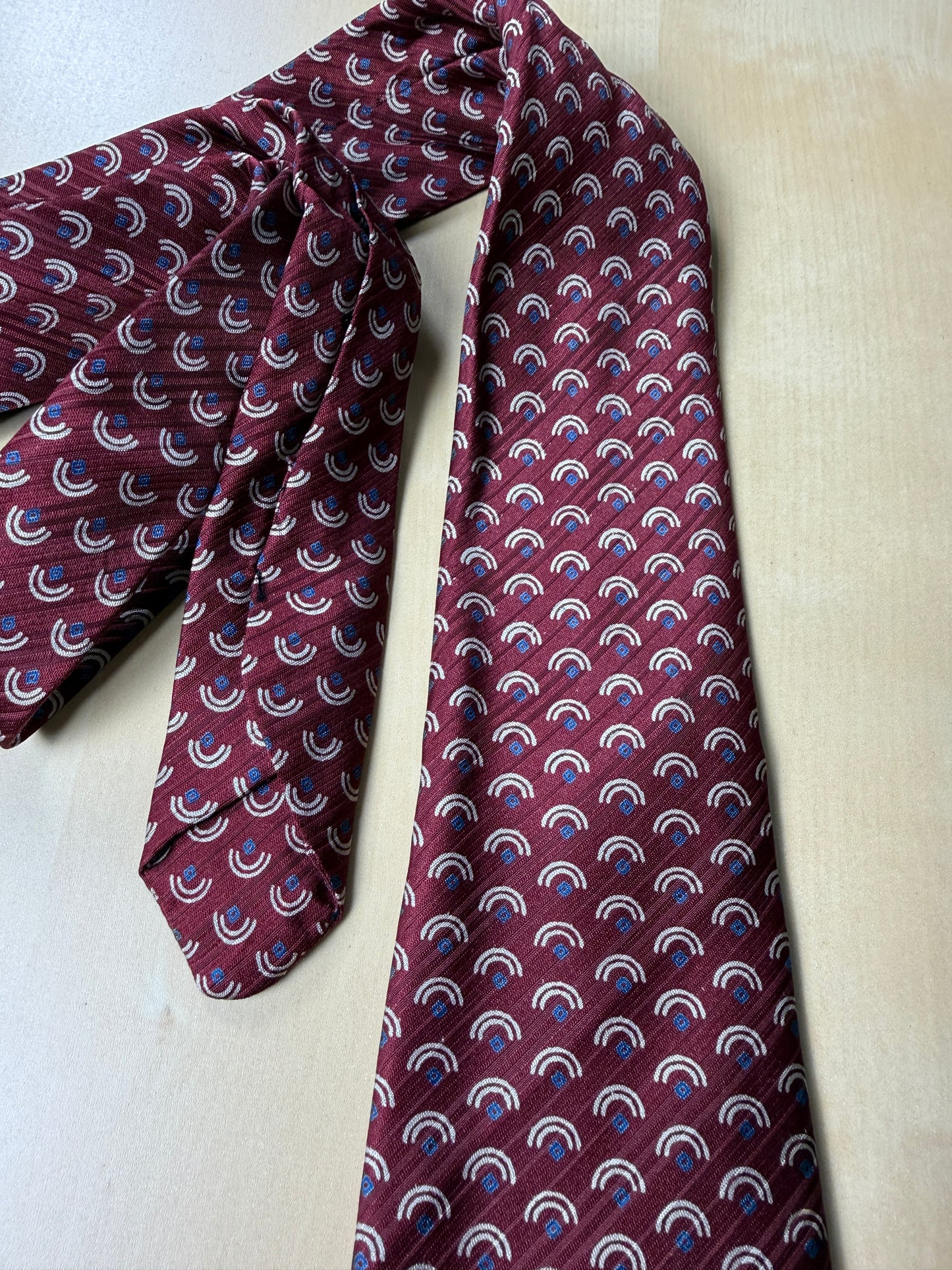 Cravatta bordeaux jacquard micro fantasia