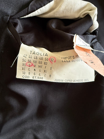 Giacca doppiopetto anni ‘80 flanella pettinata antracite - tg. 54