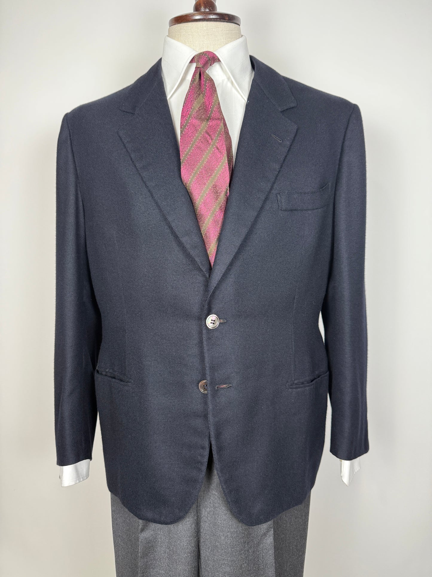 Giacca sartoriale anni '80 in puro cashmere pettinato Loro Piana - tg. 52/54 corta