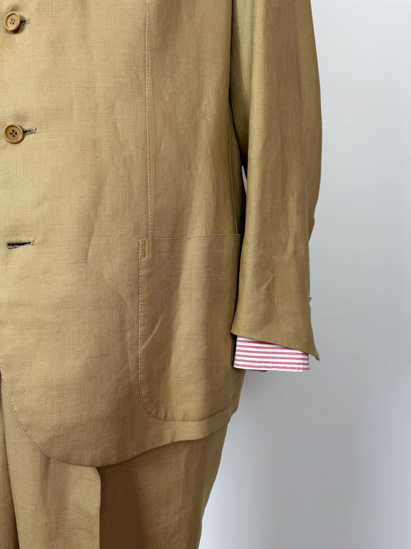 Completo sartoriale F. Di Marco lino irlandese beige - tg. 52 corta